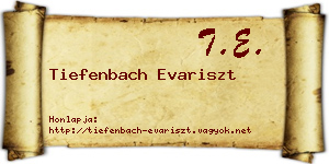 Tiefenbach Evariszt névjegykártya